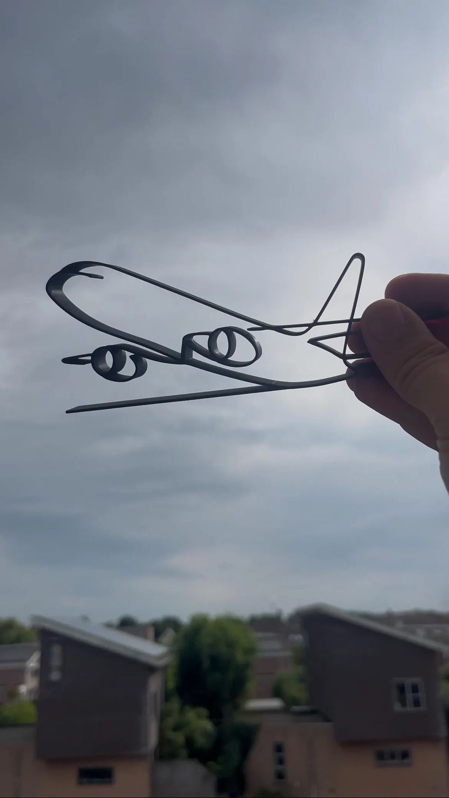 Minimalistische one line vliegtuigje - Afbeelding 2